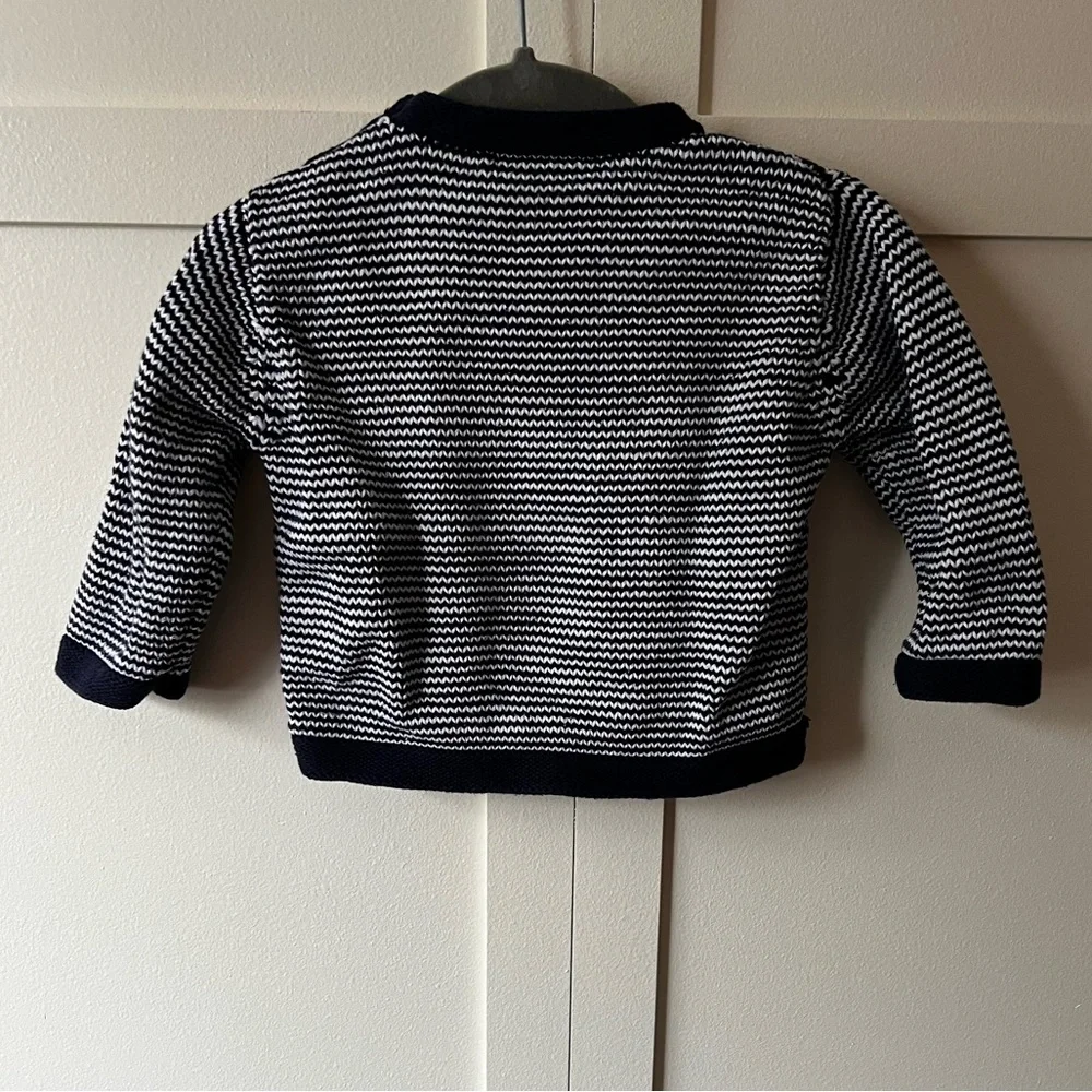 Janie And Jack Baby‎ Infant Vintage Striped Anchor Sweater Size 6-12 Months